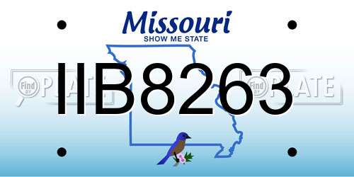 IIB8263 Missouri License Plate
