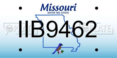 IIB9462 Missouri License Plate