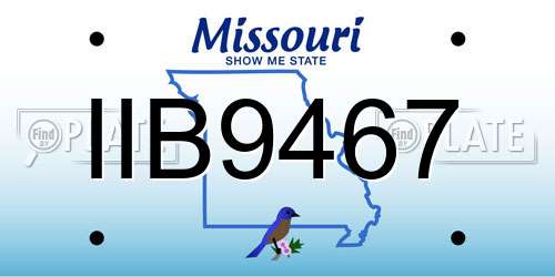 IIB9467 Missouri License Plate