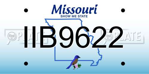IIB9622 Missouri License Plate