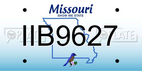 IIB9627 Missouri License Plate