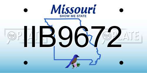 IIB9672 Missouri License Plate