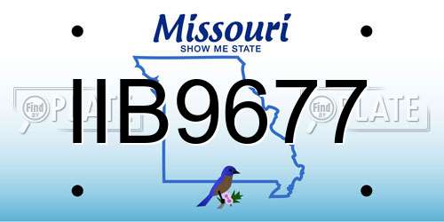 IIB9677 Missouri License Plate