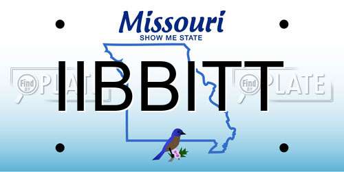 IIBBITT Missouri License Plate