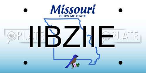 IIBZIIE Missouri License Plate