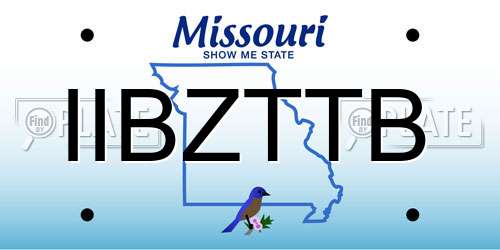 IIBZTTB Missouri License Plate