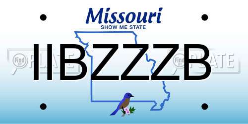 IIBZZZB Missouri License Plate