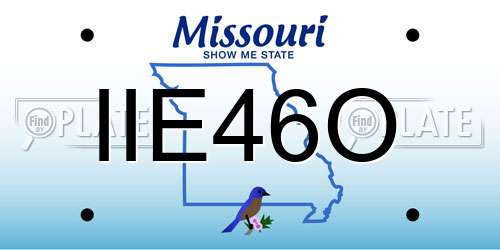 IIE46O Missouri License Plate