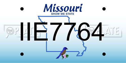 IIE7764 Missouri License Plate