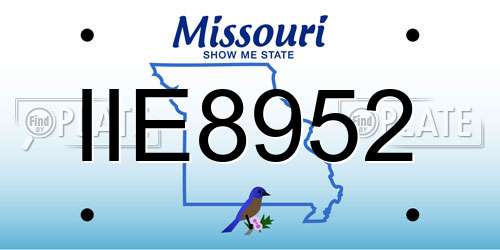 IIE8952 Missouri License Plate