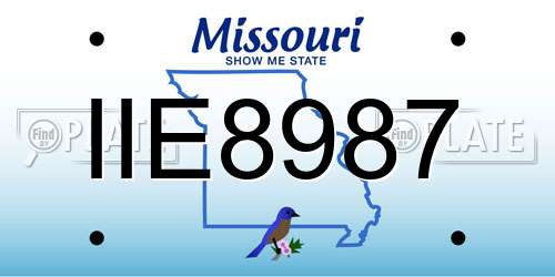 IIE8987 Missouri License Plate