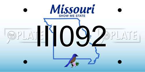III092 Missouri License Plate