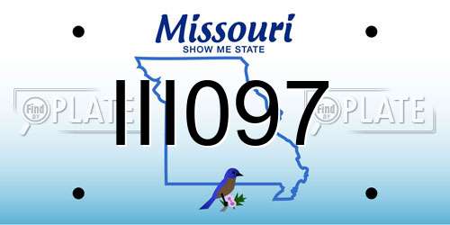 III097 Missouri License Plate
