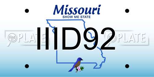 IIID92 Missouri License Plate