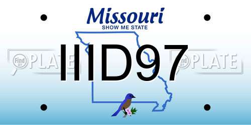 IIID97 Missouri License Plate