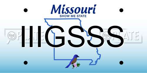 IIIGSSS Missouri License Plate