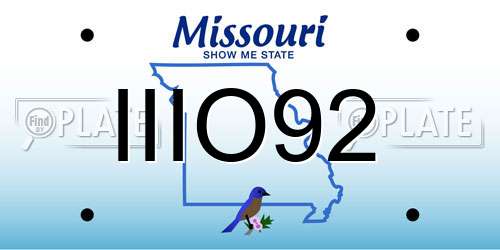 IIIO92 Missouri License Plate
