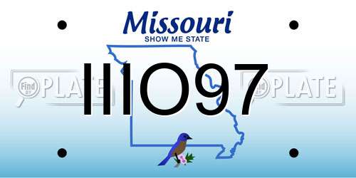 IIIO97 Missouri License Plate