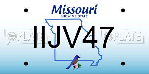 IIJV47 Missouri License Plate