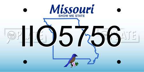 IIO5756 Missouri License Plate