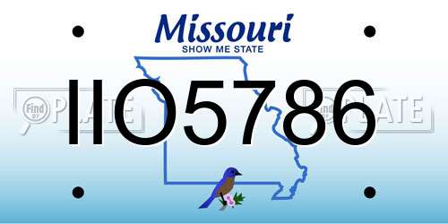 IIO5786 Missouri License Plate
