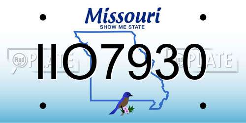 IIO7930 Missouri License Plate
