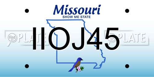 IIOJ45 Missouri License Plate