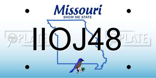 IIOJ48 Missouri License Plate