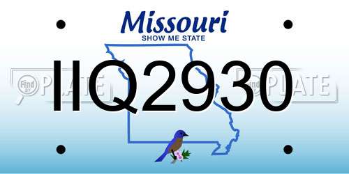 IIQ2930 Missouri License Plate