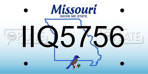 IIQ5756 Missouri License Plate