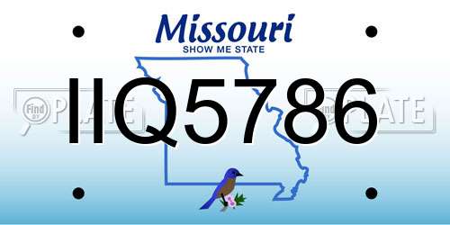 IIQ5786 Missouri License Plate
