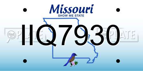 IIQ7930 Missouri License Plate