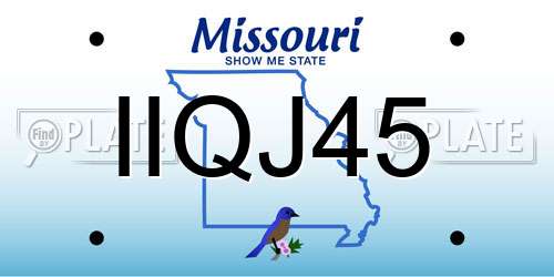 IIQJ45 Missouri License Plate
