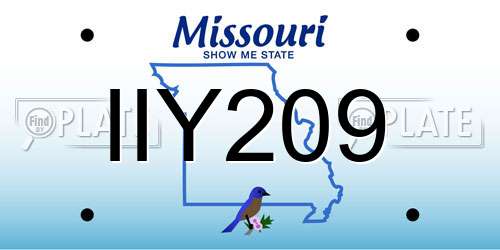 IIY209 Missouri License Plate