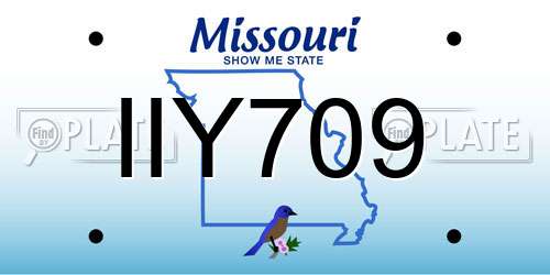 IIY709 Missouri License Plate