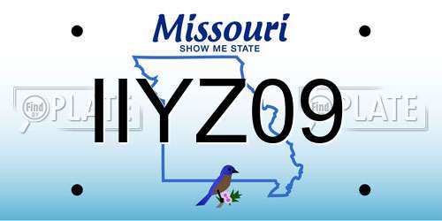 IIYZ09 Missouri License Plate