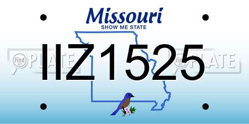 IIZ1525 Missouri License Plate