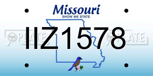 IIZ1578 Missouri License Plate