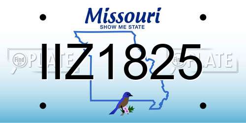 IIZ1825 Missouri License Plate