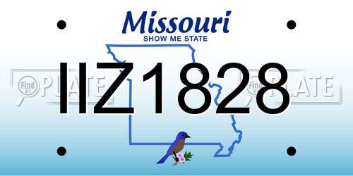 IIZ1828 Missouri License Plate