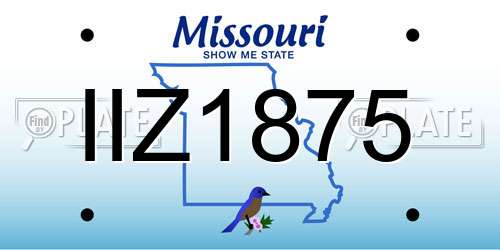 IIZ1875 Missouri License Plate