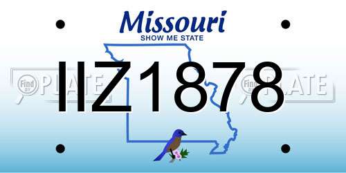 IIZ1878 Missouri License Plate