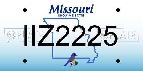 IIZ2225 Missouri License Plate