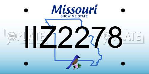 IIZ2278 Missouri License Plate