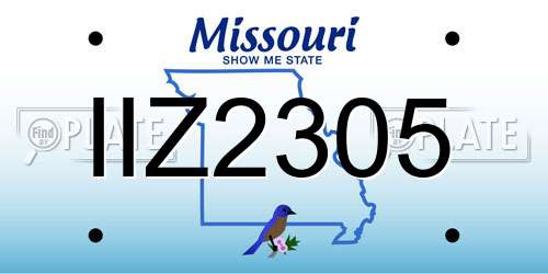 IIZ2305 Missouri License Plate