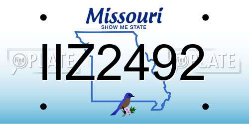 IIZ2492 Missouri License Plate