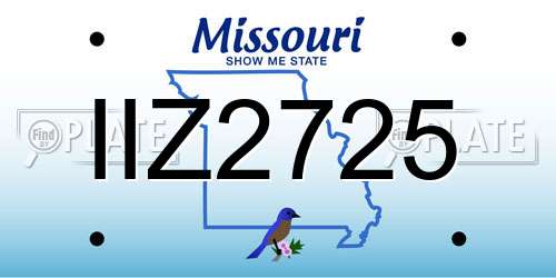 IIZ2725 Missouri License Plate
