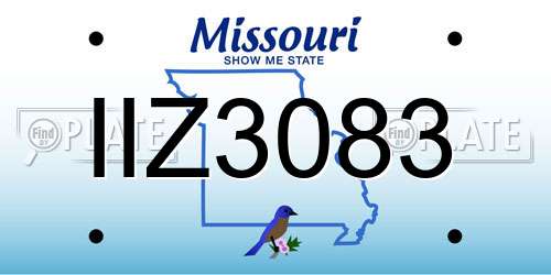 IIZ3083 Missouri License Plate