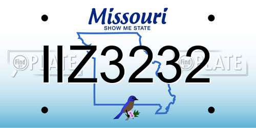 IIZ3232 Missouri License Plate
