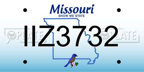 IIZ3732 Missouri License Plate